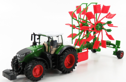 Bburago Fendt Vario 1050 Tractor With Whirl Rake Trailer 2016 1:50 Zelená Šedá Červená