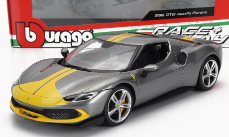 Bburago Ferrari 296 Gtb Assetto Fiorano 2022 1:18 Šedá Žlutá