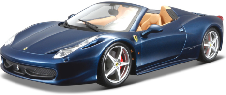 Bburago Ferrari 458 Spider 1:24 modrá metalíza