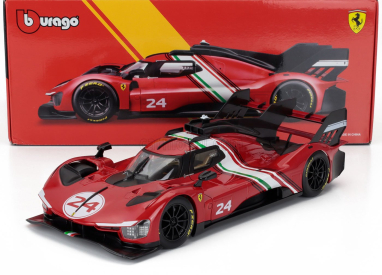Bburago Ferrari 499p 3.0l Turbo V6 N 24 Modificata 2024 1:18 Červená Žlutá Černá