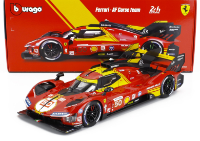 Bburago Ferrari 499p 3.0l Turbo V6 Team Ferrari Af Corse N 50 Winner 24h Le Mans 2024 Antonio Fuoco - Miguel Molina - Nicklas Nielsen 1:18 Red