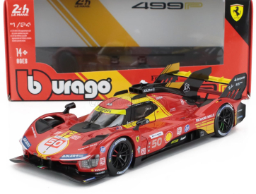 Bburago Ferrari 499p 3.0l Turbo V6 Team Ferrari Af Corse N 50 Winner 24h Le Mans 2024 Antonio Fuoco - Miguel Molina - Nicklas Nielsen 1:24 Red