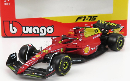 Bburago Ferrari F1-75 Scuderia Ferrari N 16 2nd Monza Gp Italy (pole Position) 2022 Charles Leclerc - Exclusive Carmodel 1:43 Červená Žlutá