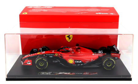 Bburago Ferrari F1  Sf-23 Team Scuderia Ferrari N 16 Season 2023 Charles Leclerc - Con Vetrina - With Showcase - Exclusive Carmodel 1:18 Červená Černá