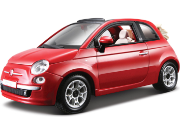 Bburago Fiat 500C Cabriolet 1:24 červená