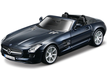 Bburago Kit Mercedes-Benz SLS AMG Roadster 1:32 modrá metalíza