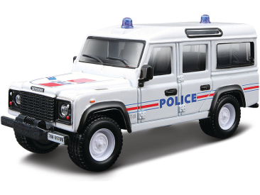 Bburago Land Rover Defender 110 1:50 bílá - policie