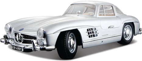 Bburago Mercedes-Benz 300 SL 1954 1:18 stříbrná metalíza