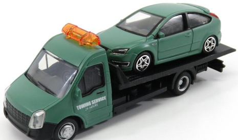 Bburago Mercedes benz Sprinter Soccorso Stradale With Ford England Focus 2011 - Carro Attrezzi - Wrecker Road Service 1:43 Matt Green