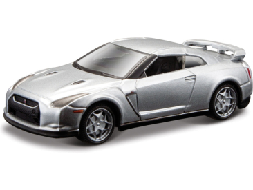 Bburago Nissan GT-R (R35) 1:64 stříbrná