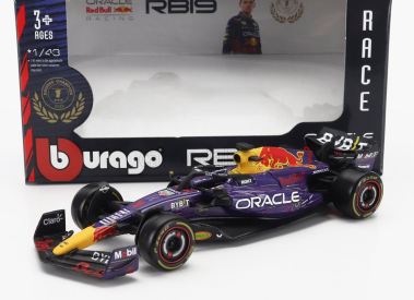 Bburago Red bull F1  Rb19 Team Oracle Red Bull Racing N 1 World Champion Winner Las Vegas Usa Gp 2023 Max Verstappen 1:43 Fialová Žlutá Červená