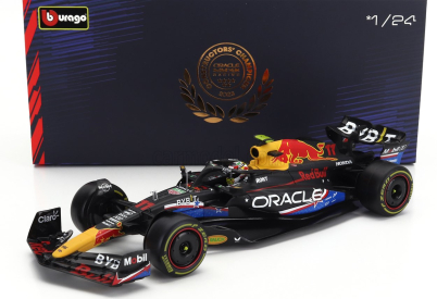 Bburago Red bull F1  Rb19 Team Oracle Red Bull Racing N 11 4th Austin Usa Gp 2023 Sergio Perez - With Pilot And Showcase 1:24 Matt Blue