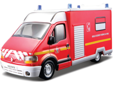 Bburago Renault Master 1:50 červená - policie