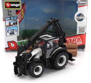 Bburago Valtra N174 Tractor Crane Loader 2017 1:50 Bílá Černá