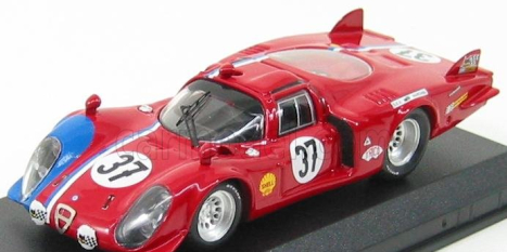 Best-model Alfa romeo 33.2 Coupe N 37 Le Mans 1968 Pilette - Slotemaket 1:43 Červená Modrá