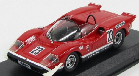 Best-model Fiat Abarth 2000s Spider Team Radio Veronica N 23 Silverstone 1969 E.swart 1:43 Red
