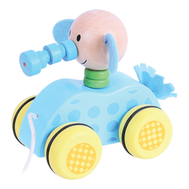 Bigjigs Toys Tahací hračka na provázku slůně - poškozený obal