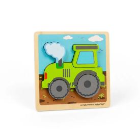 Bigjigs Vkládací puzzle Traktor