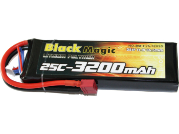 Black Magic LiPol 11.1V 3200mAh 25C Deans