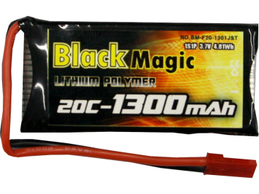 Black Magic LiPol 3.7V 1300mAh 20C JST
