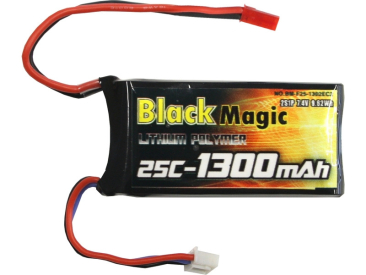 Black Magic LiPol 7.4V 1300mAh 25C JST