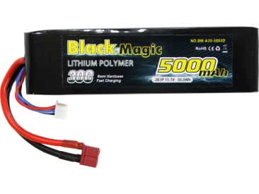 Black Magic LiPol Car 11.1V 5000mAh 30C Deans