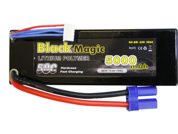 Black Magic LiPol Car 14.8V 5000mAh 50C EC5