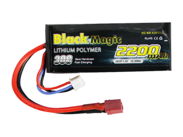 Black Magic LiPol Car 7.4V 2200mAh 30C Deans