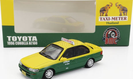 Bm-creations Toyota Corolla Ae100 Thailand Taxi 1996 1:64 Žlutá Zelená