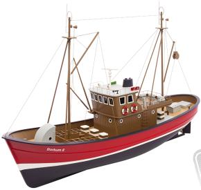 RC Borkum II rybářský člun 1:25 ARTR, červená