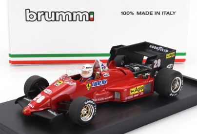 Brumm Ferrari F1  126c4 N 28 Belgium Gp 1984 Rene Arnoux - With Driver Figure 1:43 Červená Černá