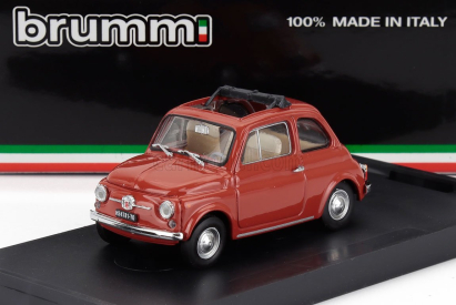 Brumm Fiat 500f Tetto Aperto - Open 1965 1:43 Rosso Corallo Chiaro - Červená