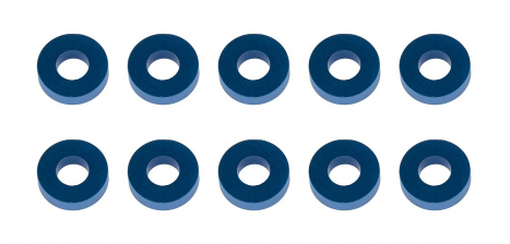 Bulkhead podložky, 7.8x3.5x2,0mm, modré alu, 10 ks.