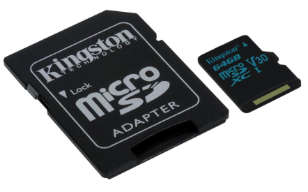 Kingston microSDXC 64GB UHS-I U3 (90R/45W)