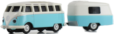 RC auto CARSON VW T1 bus Samba s přívěsem