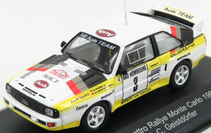 Cmr Audi Sport Quattro Audi Team Hb N 3 2nd Rally Montecarlo 1985 W.rohrl - C.geistdorfer 1:43 Bílá Žlutá