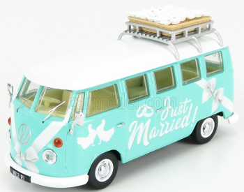 Corgi Volkswagen T1 Minibus Just Married 1961 1:43 Světle Modrá Bílá