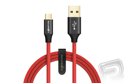 Datový kabel Micro USB červený (délka 2,5 m)