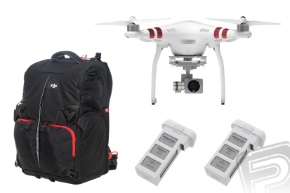 DJI Phantom 3 Standard + 2 baterie navíc + DJI batoh pro Phantom 3 a 4