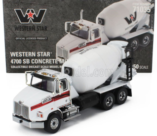 Dm-models Western star 4700 Sb Betoniera Tanker Cement Mixer Truck 3-assi 2018 1:50 Bílá