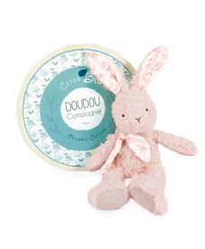 Doudou Růžový plyšový králík z  BIO bavlny 25 cm