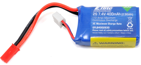 E-flite LiPol 7.4V 400mAh 30C JST