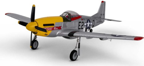 RC letadlo E-flite P-51D Mustang 0.49m Detroit Miss SAFE Select BNF Basic