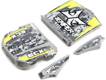 ECX Karosérie šedá/žlutá: 1:18 Temper G2