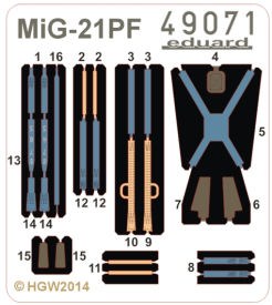 Ed49071 Seatbelts Mig-21PF FABRIC  1/48