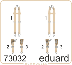 Ed73032  Seatbelts Luftwafe WWII bombers SUPER FABRIC 1/72