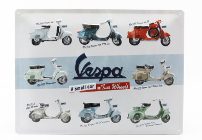 Edicola Accessories 3d Metal Plate - Piaggio Vespa Collage 1:1 Bílá Červená Modrá