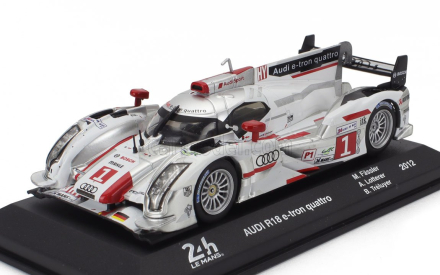 Edicola Audi R18 E-tron Quattro Tdi 3.7l Turbo V6 Hybrid Team Audi Sport Joest N 1 Winner 24h Le Mans 2012 Andre Lotter - Marcel Fassler - Benoit Treluyer 1:43 Bílá Stříbrná Červená