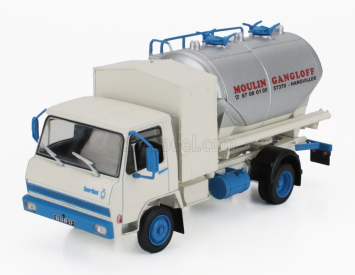 Edicola Berliet 20k Tanker Truck Trasporto Latte Moulin Gangloff 2-assi 1969 1:43 Bílá Modrá Stříbrná