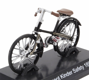 Edicola Bicicletta Peugeot Kinder Safety Bicycle 1890 1:15 Černá Stříbrná
